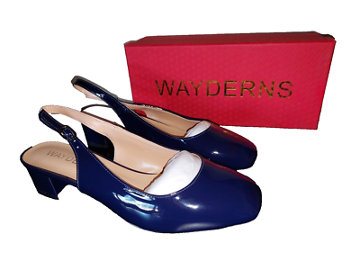 navy blue dress shoes heels square toe Navy Blue Wedding Heels, Silky Satin Sweetheart Wedding Heels, Medium High Block Bride Heel, Closed Toe Slingback Comfortable Dress Shoes