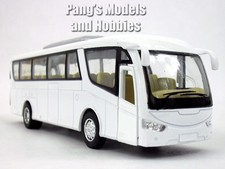 Autobús autocar de 7 pulgadas escala 1/68 modelo diecast de Kinsfun - BLANCO/BLANCO