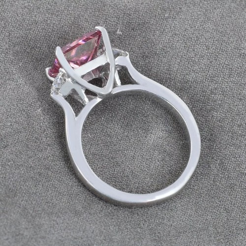 Certified 9 Ct VVS1 Princess Treated Diamond Solitaire Ring 925 Silver! VVS1 - Picture 7 of 11