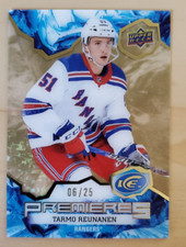2021-22 UD Ice Tarmo Reunanen Ice Premieres Gold RC 6/25 #178 New York Rangers