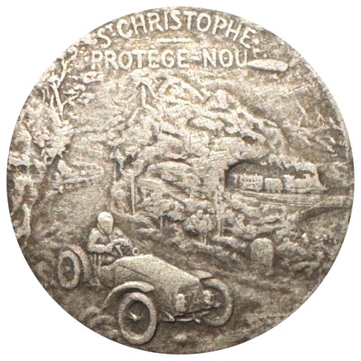 Medaille '' HEILIGER CHRISTOPH beschütze mich - Jahr 1900-1930 '' signiert LASSERRE