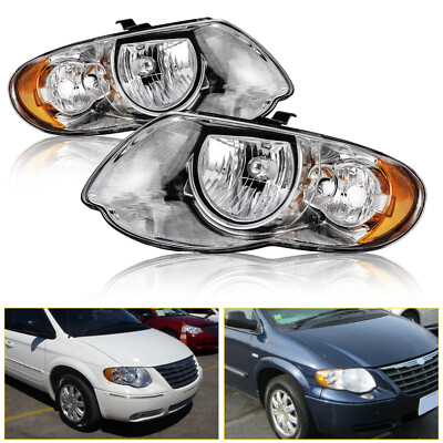 Headlights Assembly For 2005 2007 2006 Chrysler Town&Country 3.3L 3.8L Pair SET2