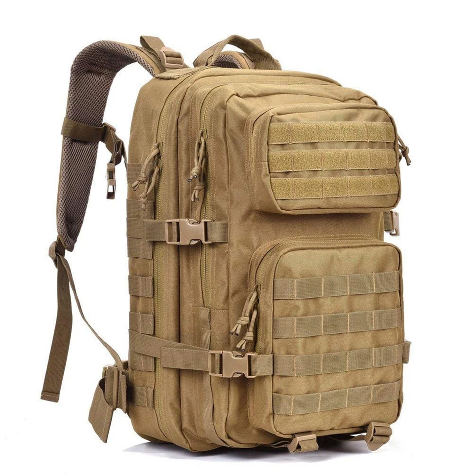 Military Tactical Backpack Army 3 Day Assault Pack Molle Bag Rucksack Tan - Image 2 of 4