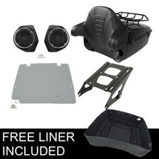 King Trunk Pad Plate Mount Rack Speakers Fit For Harley Road King Glide 14-2026