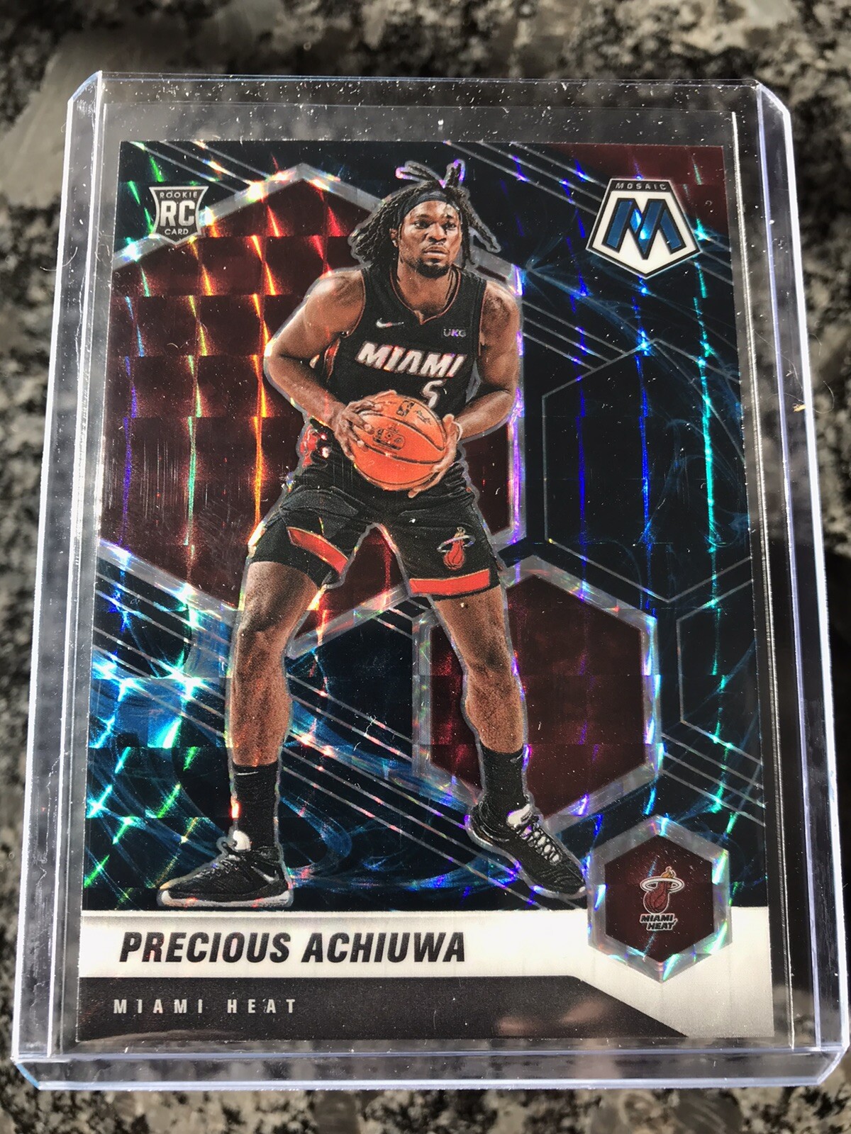 2020-21 Panini Mosaic Precious Achiuwa Genesis Rookie SSP Prizm #215