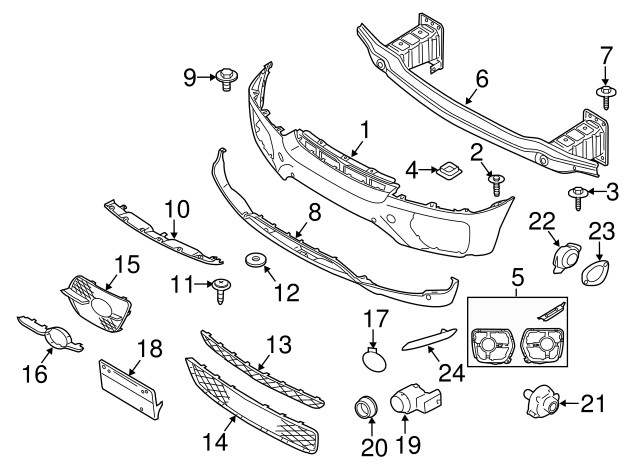 NEW BMW TRIM COVER FRONT REPAIR KIT BUMPER E71 E72 51117210936 