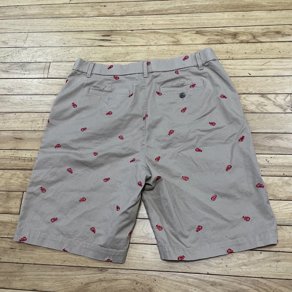 CROFT & LOAN шорты женщин 14 омаров печать эластичной желтовато-коричневый красный стежок Y2k Бермуды - Изображение 2 из 4