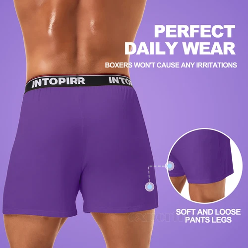 Herren Loose Unterhose Einfarbig Hohe Taille Boxershorts Shorts Loose Fit Unterwäsche - Bild 6 von 12