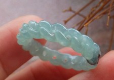 Certified Icy Green 100 Natural A JADE Jadeite Knotted RING USA. 10    207915