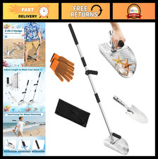 Stainless Steel Sand Scoop for Metal Detecting, Beach Shovel  Sifter Tool, Long