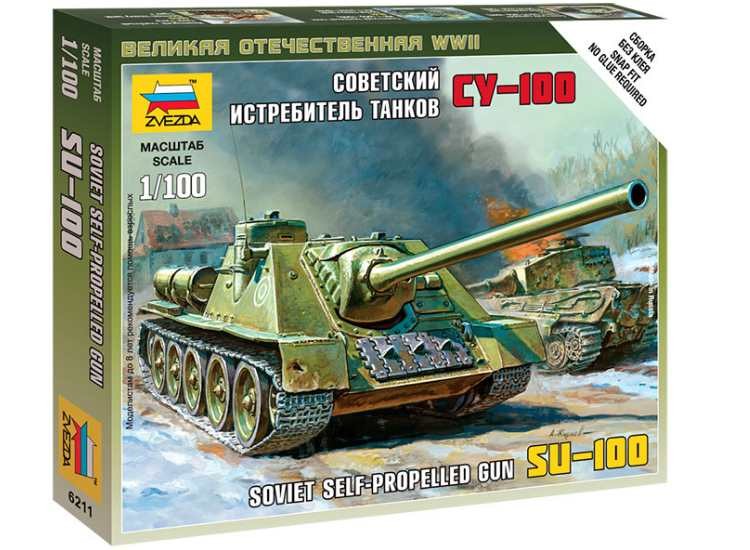 Zvezda ZV6211 1/100 - Soviet Self-Propelled Gun SU-100