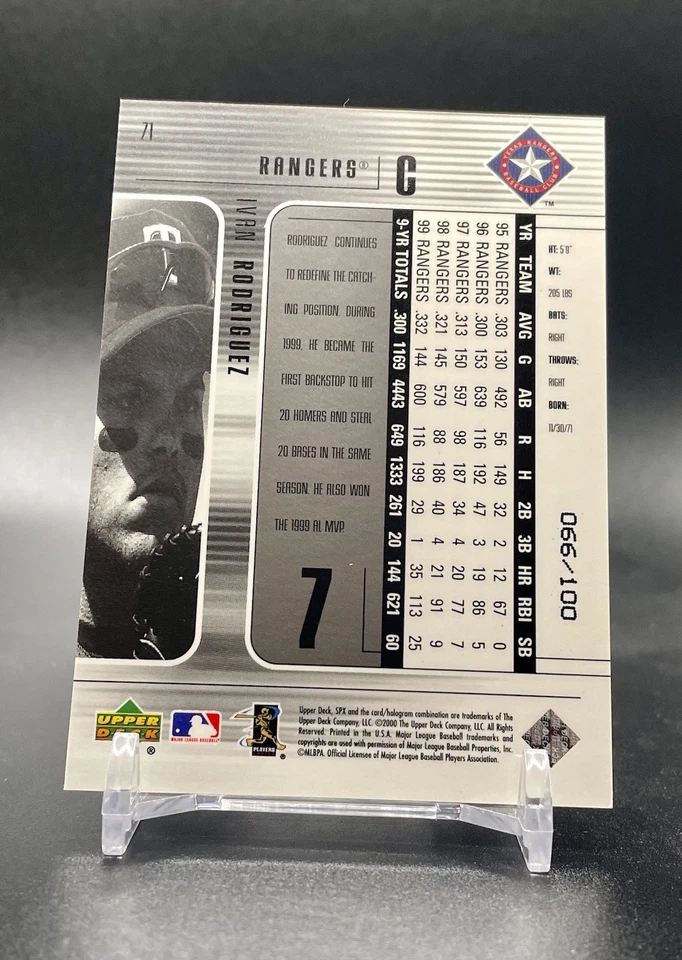 2000 SPx #71 Ivan Rodriguez Radiance #/100 RARE “PMG But Cheaper” - Image 3 of 3