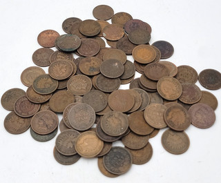 100 Unsearched Indian Head Penny 1C Circulated Lot. H124