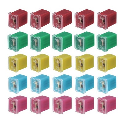 25 x Automotive Cartridge Fuse 48V 20/30/40/50/60A Female Terminal J Case Box
