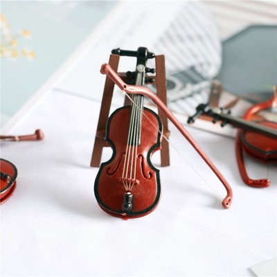 1/12 Dollhouse Mini Musical Instrument Model Classical Guitar Violin For Doll