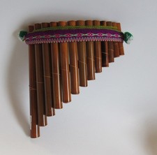 Artisan Made Peruvian Pan Flute W/13 Pipes Nice Sound Beginners 6 1/2"W 620