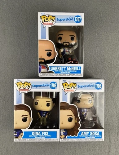 Funko Pop! Television: Superstore SET- Amy #1706, Garrett #1707, Dina #1708~New!