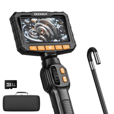 5FT 0.24in Two-Way Articulating Borescope Camera with Light for Inspections