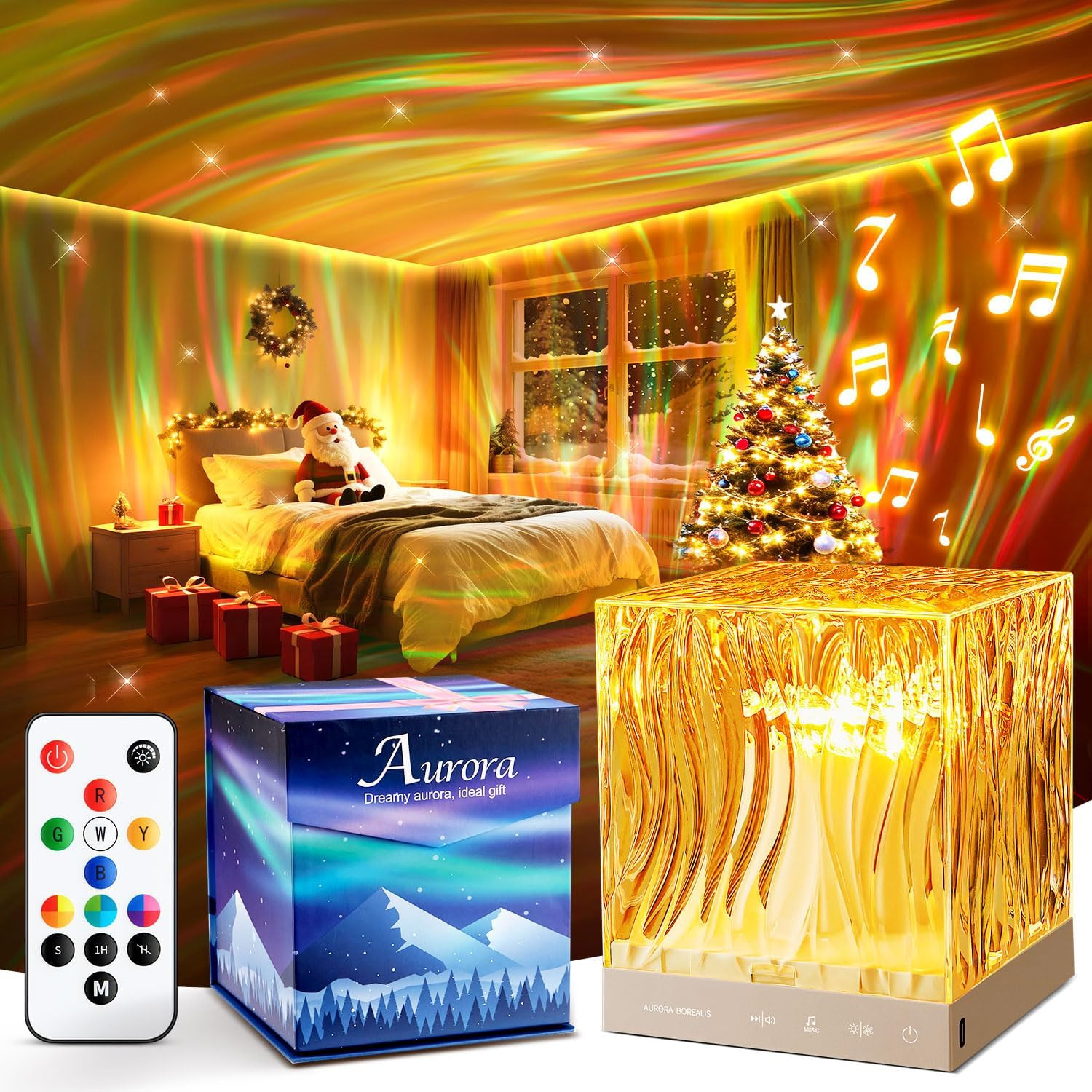 Proiettore Stelle Soffitto, 18 Color Lampada Aurora Boreale, 15 Rumore Bianco Bl