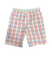 Cat Jack Boy's Lined Blue Pink Plaid Swim Suit Trunks - Size XL 16