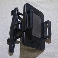 Black Rotating Car Headrest Tablet Mount Holder Universal Rigid Plastic