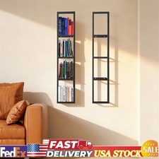 Wall Mount 34 Inch Media Storage Rack CD DVD Organizer Metal Shelf Black NEW
