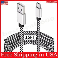 15 Feet USB Type C Charger Cable Extra Long Cord Smartphone Android Phone Tablet