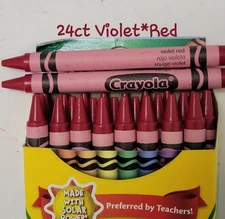 24ct Crayola Crayons (Violet*Red) Single Color Bulk Lot Wax Melting Crafts