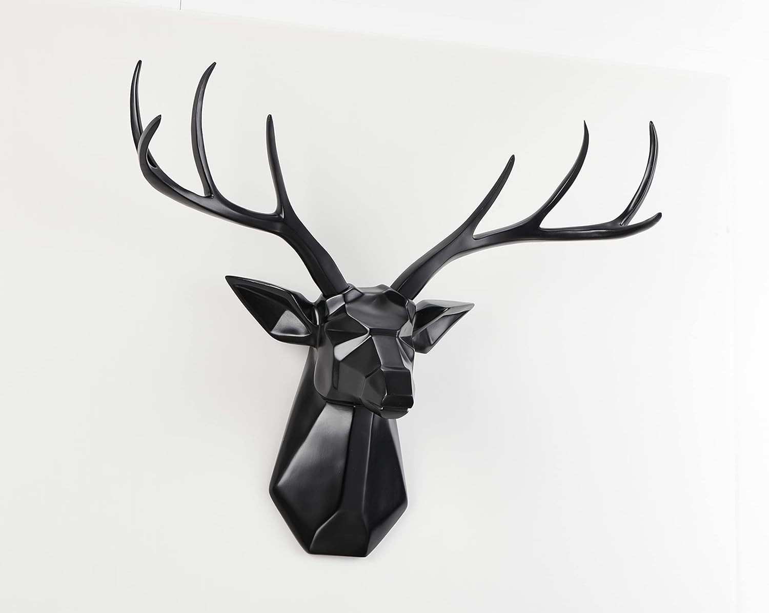 Versatile Faux Deer Head Wall Art - Black Metal 23.3''W x 21.3''H for Any Room