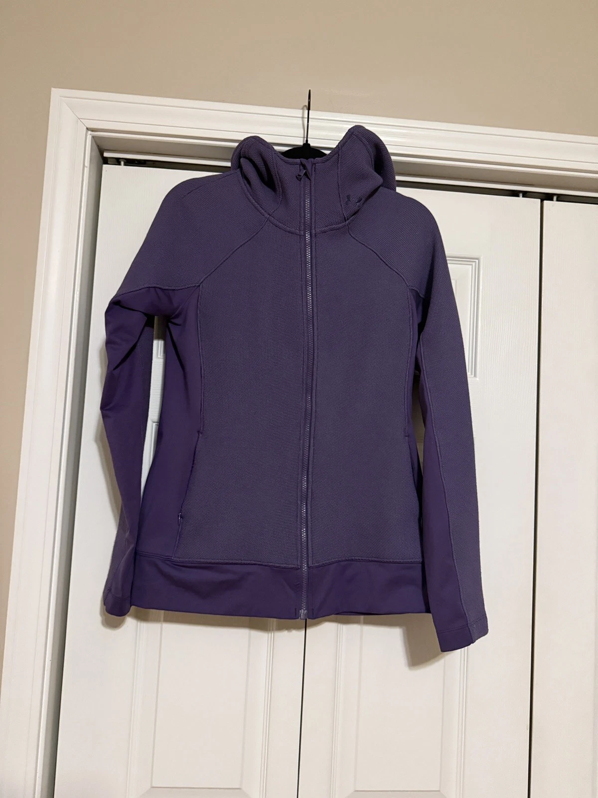 Under Armour Waffle Knit Hoodie S Infared Jacket Purple Cold Gear POCKETS Soft