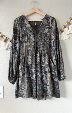 Free People Rain Or Shine Paisley Flowy Mini Dress Whimsical Fairy Boho S