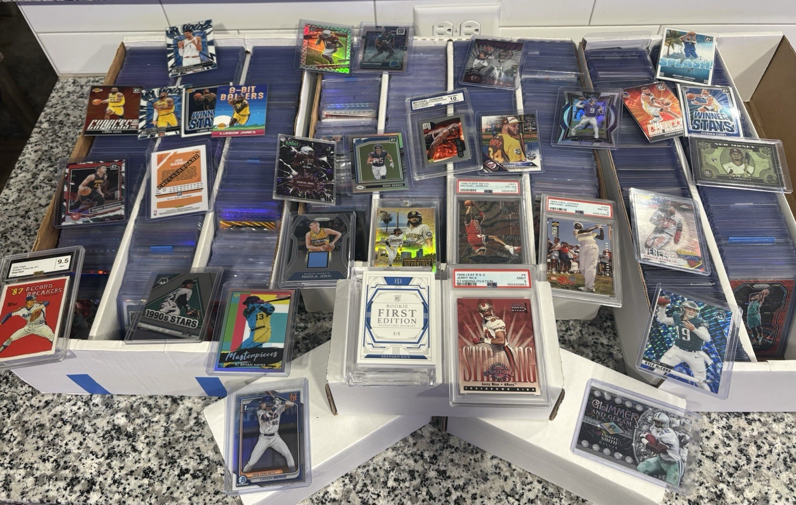 Platinum Level  3K+ Sports Card Collection Auto RC Patch Lot PSA 10 Graded 1/11,000 Color - Rice RPA #/5 Jordan PSA / Jokic Game Worn