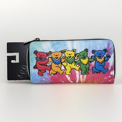 Zipper Clutch Wallet Grateful Dead Dancing Bears Swirl Multi Color 7.5  x 4 