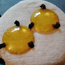 Original Pair Lucas 5.5 Headlight Yellow Continental Beam Converter Units. Original Pair Lucas 5.5 Headlight Yellow Continental Beam Converter Units.