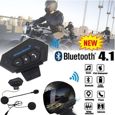 Motorrad Headset Motorräder Intercom Gegensprechanlage Bluetooth Kopfhörer Neu D