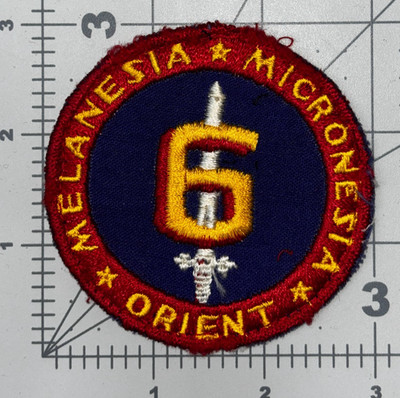 WW 2 USMC 6th Marine Division Twill Patch Inv# K8577