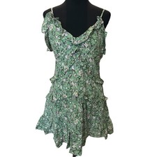 * New ~ Maisie ~ Floral Print Ruffle 100% Cotton Minidress Size L