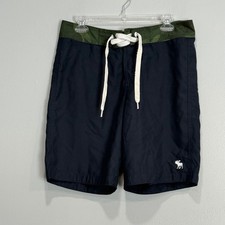 Abercrombie  Fitch Mens Swim Trunks Navy Blue Camo Waistband Medium 110710