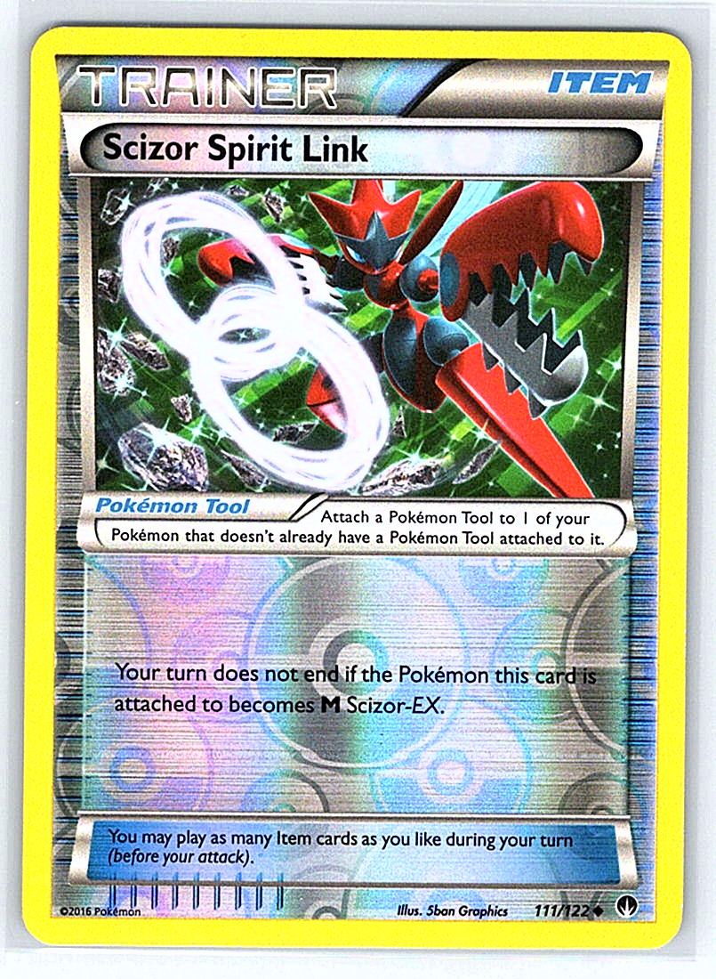 Scizor Spirit Link [Reverse Holo] 111/122 Breakpoint LP Pokemon Card