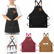 Kid's Apron Set with Pure Cotton and Polyester Blend Pockets for Painting Crafts