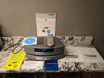 *READ* Bose Wave Music System CD Player Gray (AWRCC1) Multi CD W Manuals Remote