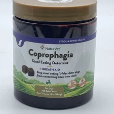 NaturVet COPROPHAGIA Plus Breath Aid Stool Deterrent Soft Chew Dogs 130 count