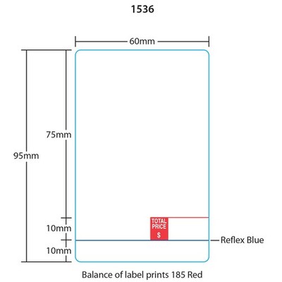 Digi 1536-B for DP-120/121 SM-90/SM-300B 95mm Blank 15x, 500 Labels/Roll