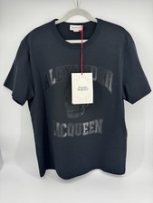 Alexander McQueen Skull Logo Print T-Shirt Black Cotton Men Size S Made in Italy