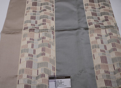 Lee Jofa Groundworks 24''x24'' Embroidered Remnant ''Cantor Stripe'' Silver/Mauve