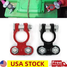 2PCS Negative & Positive Car Battery Cable Terminals Top Post Connectors Clamp
