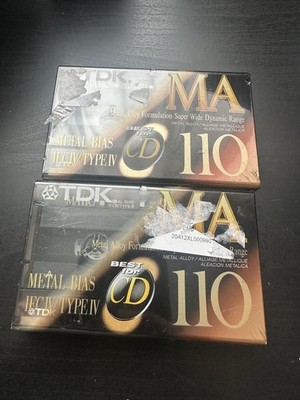 x2 TDK MA 110 Metal Bias IFCIV Type IV Slimline EcoCase (Best for CD) New/Sealed