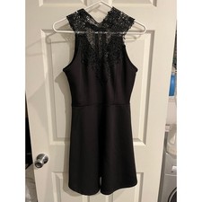 deb Black Lace A-Line Midi Dress size medium