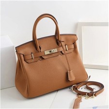 Satchel Bag Handbag Leather Look Top Handle Shoulder Bag Gold Lock