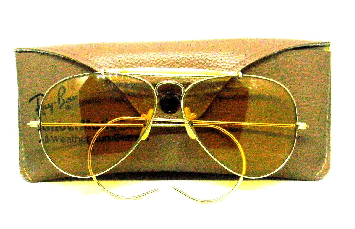 Ray Ban USA NOS Vintage 70s B L Aviator Ambermatic 12k GF Nr.Mint Sunglasses